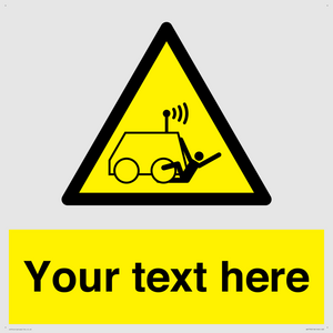 Custom warning run over by operator controlled machine